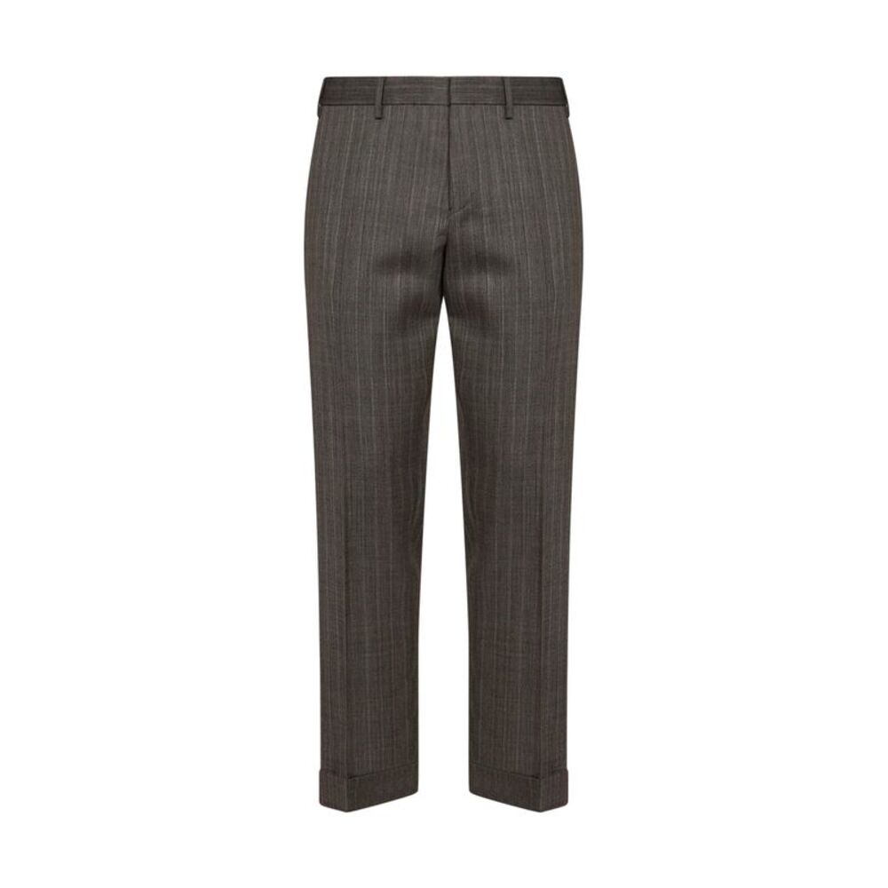 Dries Van Noten Men Cement Chevron Wool Philip Tailored Trousers